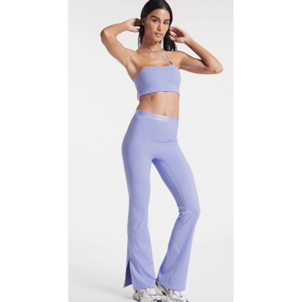 NWT Bandier Sport Slit Legging Jacaranda Blue Large Yoga Pilates Athletic Wear